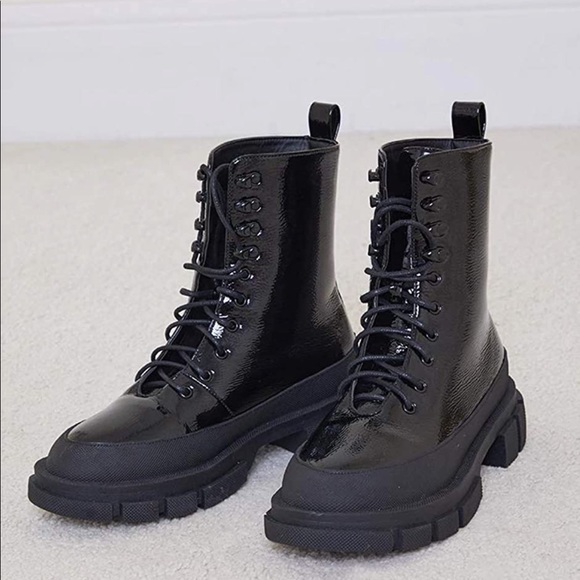 🆕 Chunky Sole Moto Biker Boots 90s Style Y2K Platform Fashion Combat - Picture 2 of 14